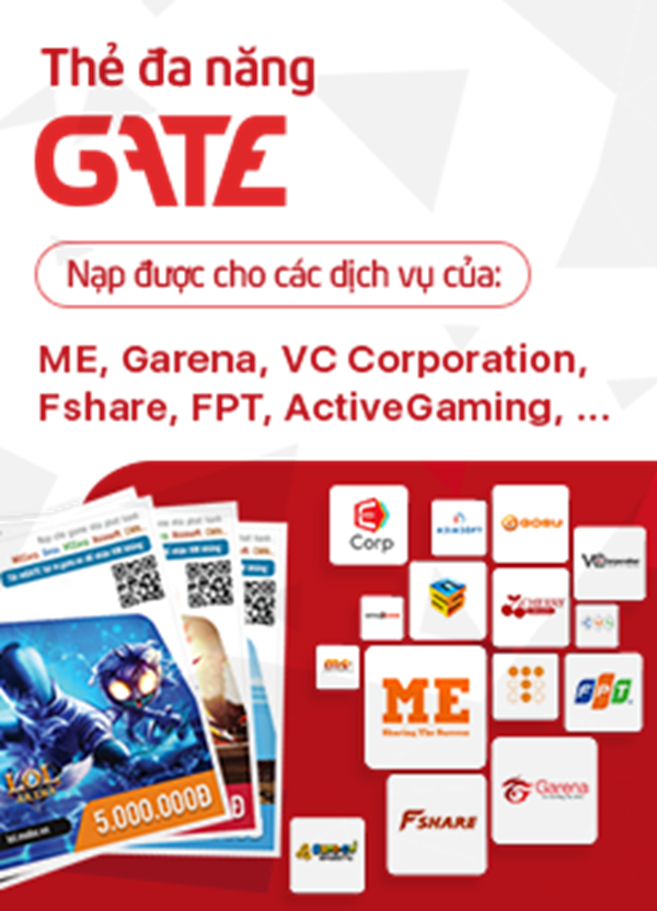 Thẻ Gate Miễn Phí Có Số Seri 50K 100K 200K 500K | Card Free